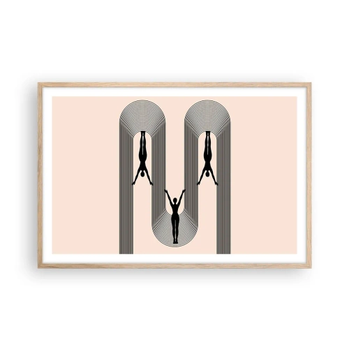 Poszter világos tölgy keretben - Fejjel lefelé - 91x61 cm