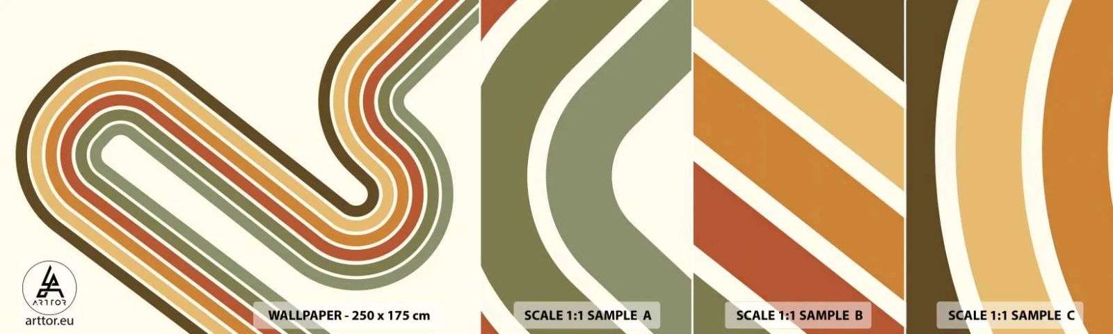 Fotótapéta Minta Öntapadós Deluxe Sticker - Cikkcakkban a célba - Absztrakció, Darab, Modern minta - 100x30 cm