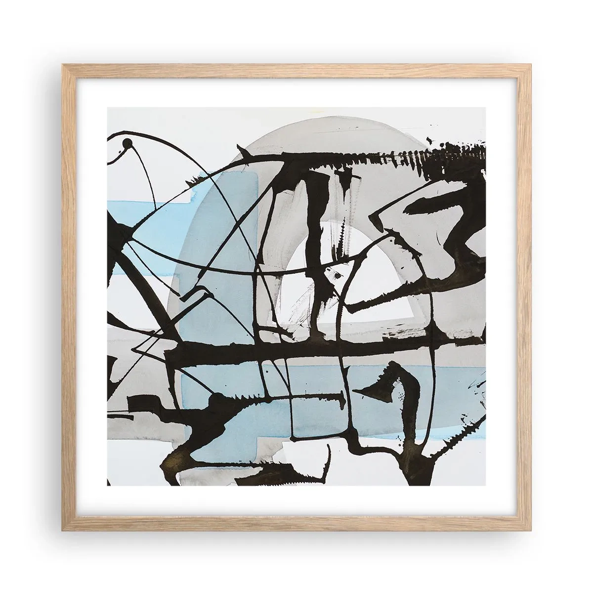 Poszter világos tölgy keretben - Mindennek ellenére kék - 50x50 cm