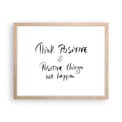 Poszter világos tölgy keretben - Hogyan élj? - 50x40 cm