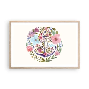 Poszter világos tölgy keretben - Egy tengerész jó éjszakai alvása - 91x61 cm