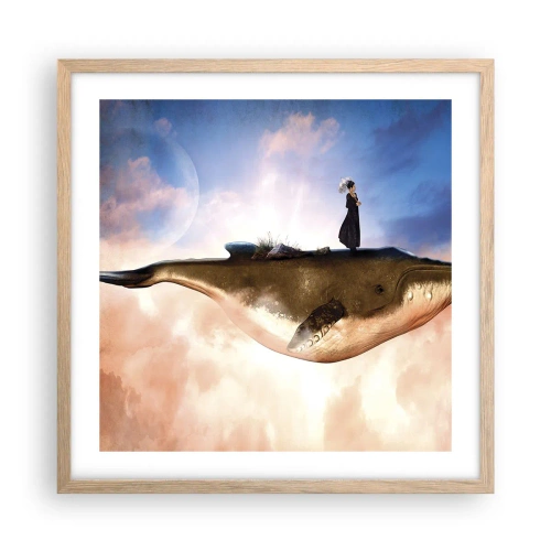 Poszter világos tölgy keretben - Legeslegreálisabb utazás - 50x50 cm