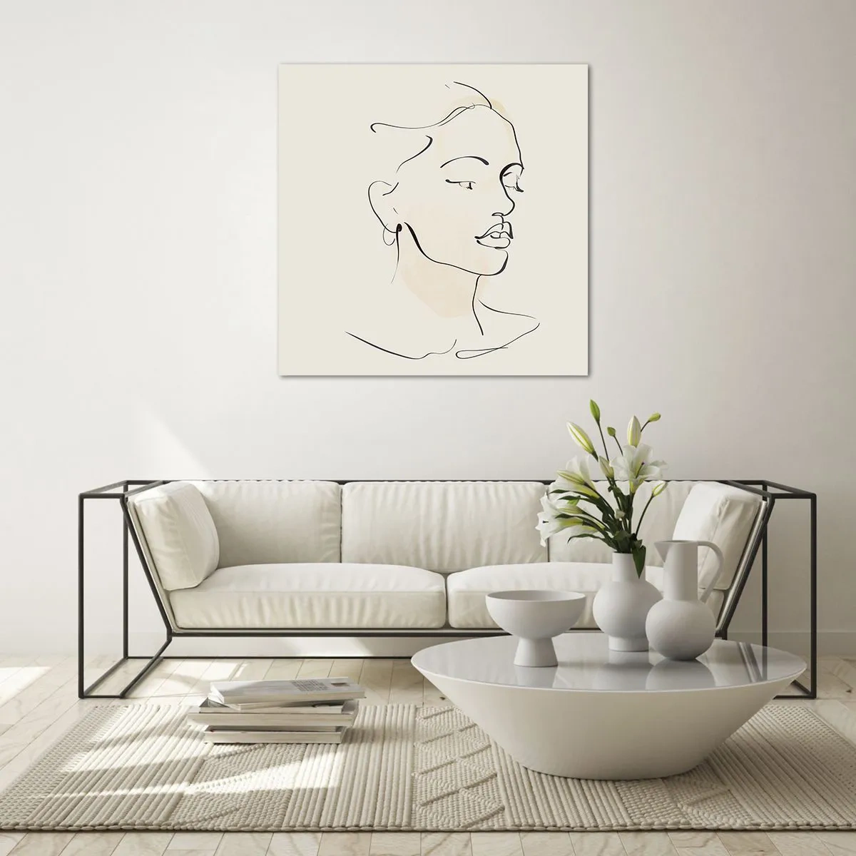 Üveg kép - Bizonyos vonallal - 70x70 cm