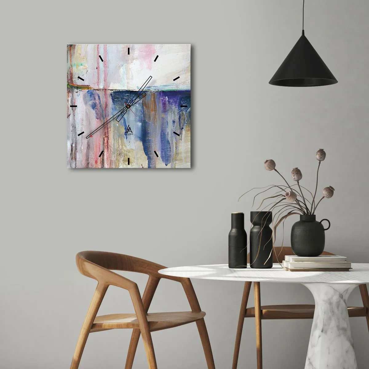 Falióra, Óra - Színes benyomások és társítások - 40x40 cm