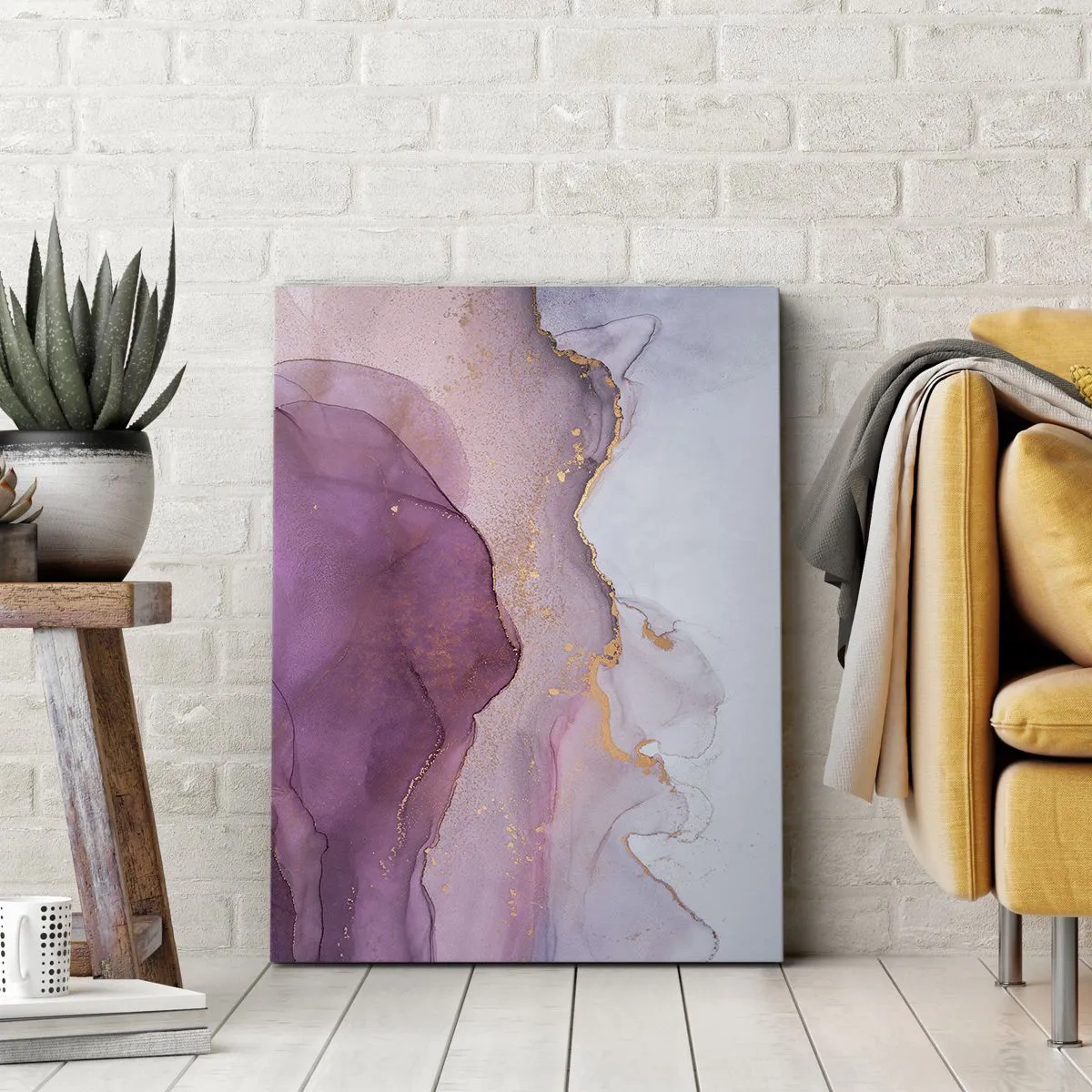 Vászonkép - Lila és orgonaszínű hullámok - 50x70 cm