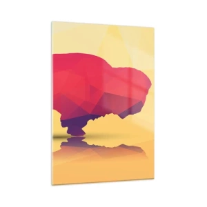 Üveg kép - Az európai bölény amaránt erőssége - 50x70 cm