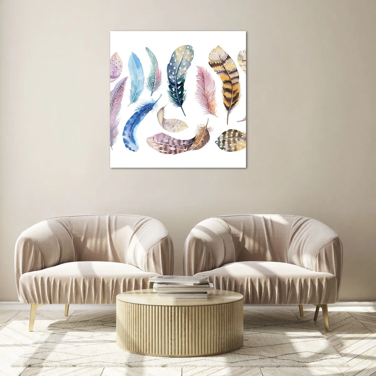 Üveg kép - Könnyű, tarka és sokszínű - 70x70 cm