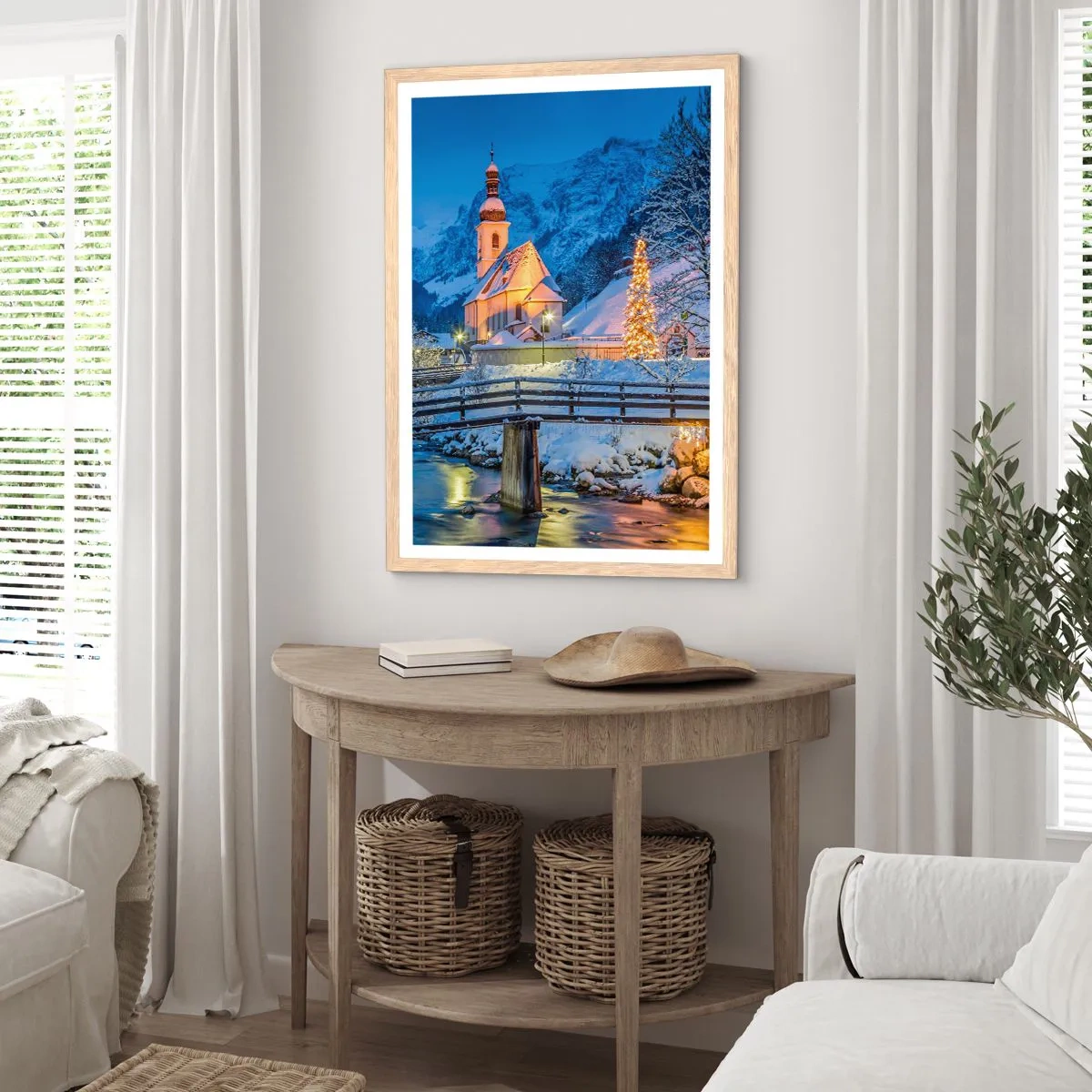 Poszter világos tölgy keretben - Karácsonyi hangulat - 40x50 cm