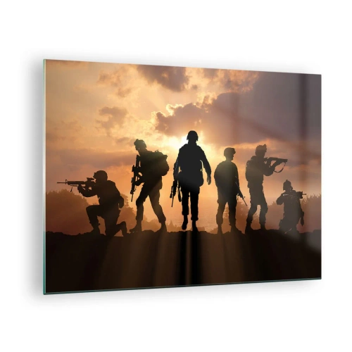 Üveg kép - Fegyvertestvérek - 70x50cm - Brothers in arms - Modern fali dekoráció nappalihoz és hálószobához ARTTOR