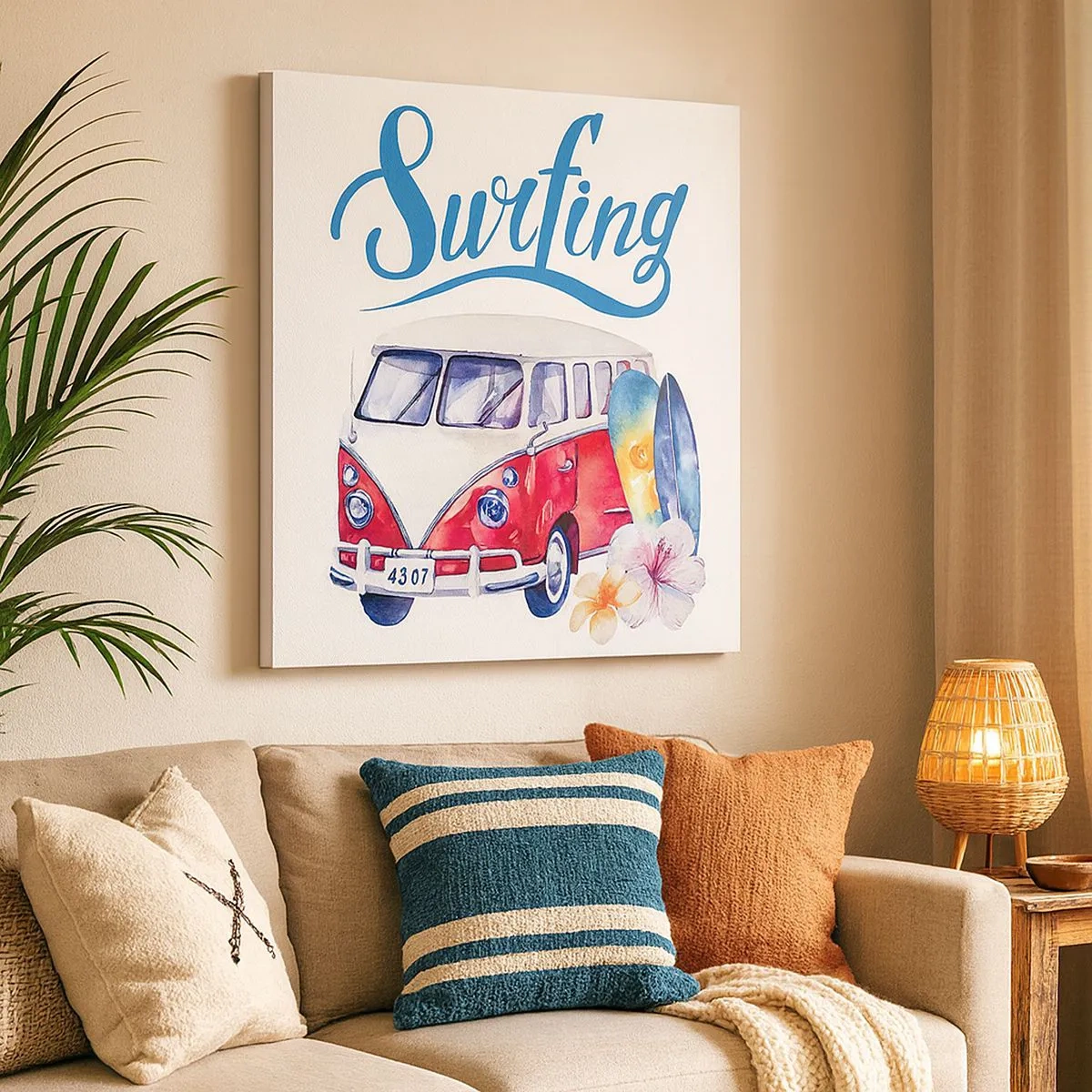 Vászonkép - Uborka - klasszikus egy szörfös számára - 30x30 cm