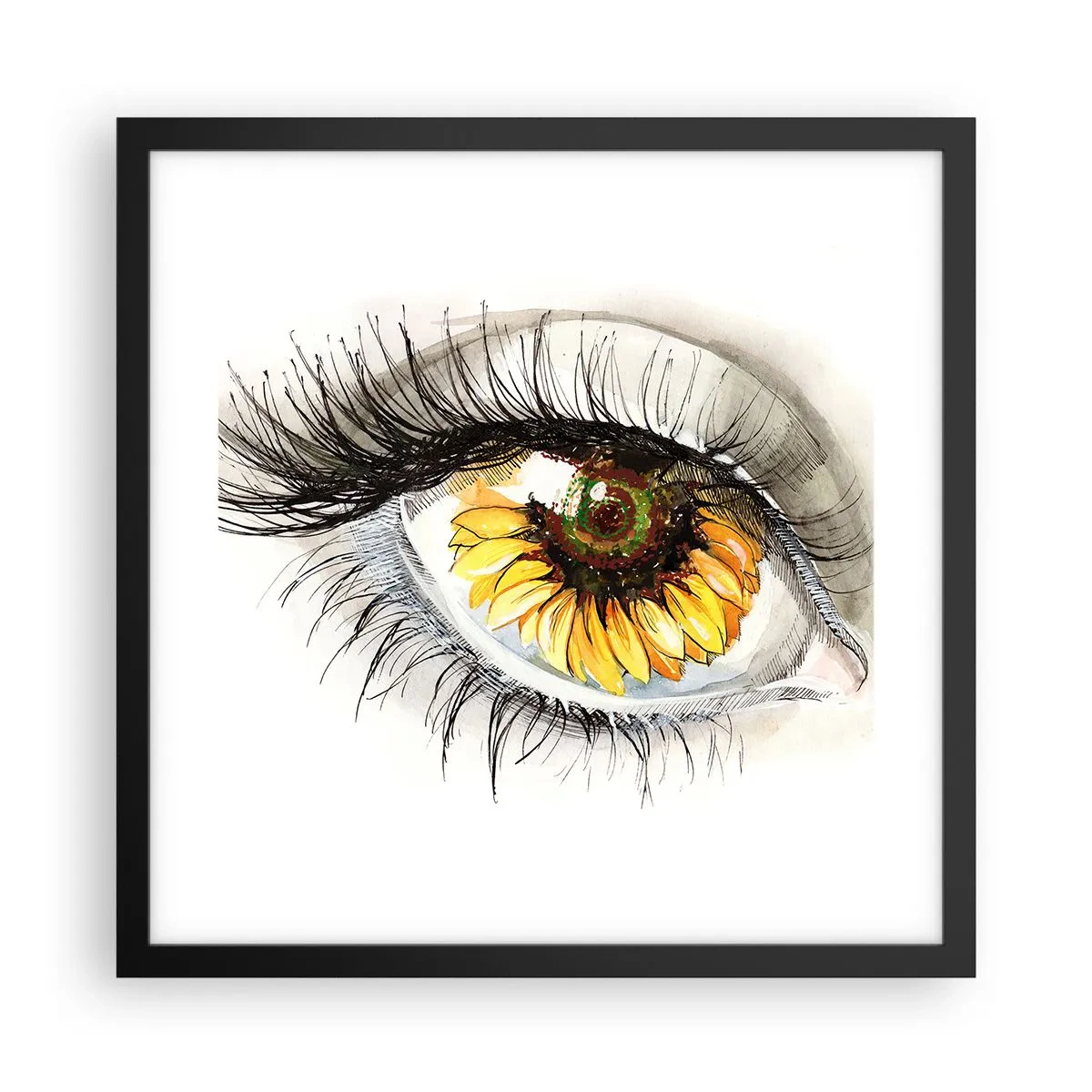 Poszter fehér keretben - Tekintet forró mint a nyár - 40x40 cm