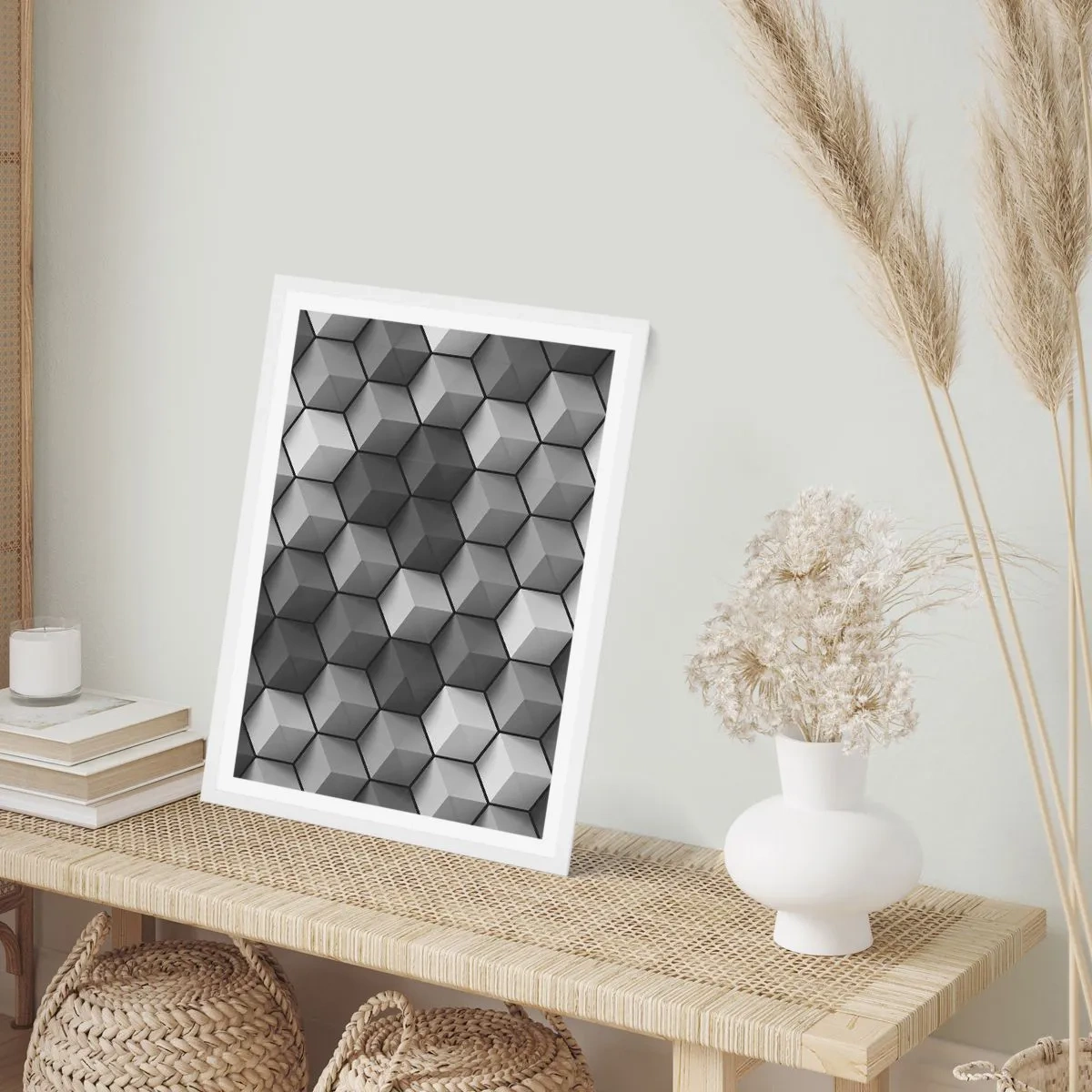 Poszter fekete keretben - Kubista kirakós - 70x100 cm