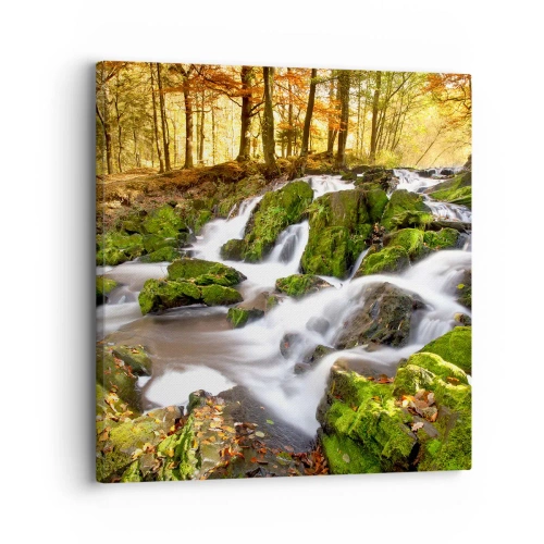 Vászonkép - Gyorsan át az őszi erdőn - 30x30 cm