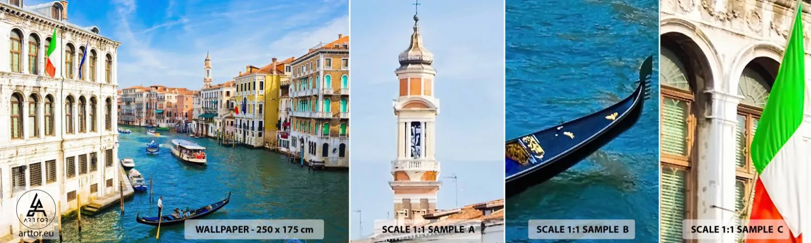 Fotótapéta Minta Standard Eco - Az egyetlen forgalom a világon - Velence, Építészet, nagy csatorna - 100x30 cm