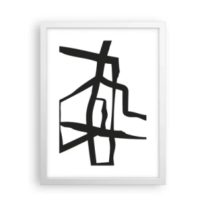 Poszter fekete keretben - Fekete-fehér konstrukció - 30x40 cm