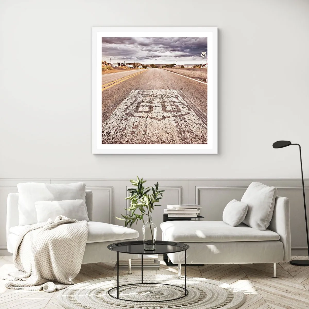 Poszter fekete keretben - Mother Road – amerikai legenda - 40x40 cm