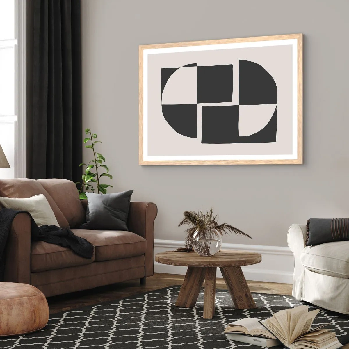 Poszter világos tölgy keretben - Antitézis – szintézis - 100x70 cm