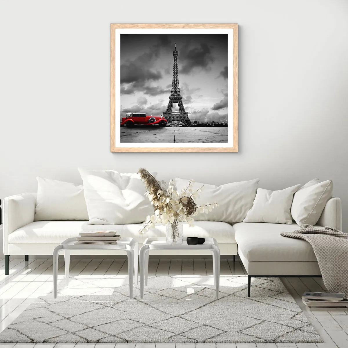 Poszter világos tölgy keretben - Nem olyan régen a Párizsban - 60x60 cm