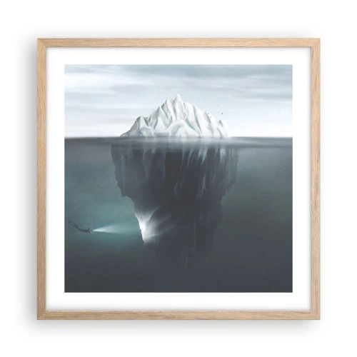 Poszter világos tölgy keretben - Víz alatti rejtély - 50x50 cm