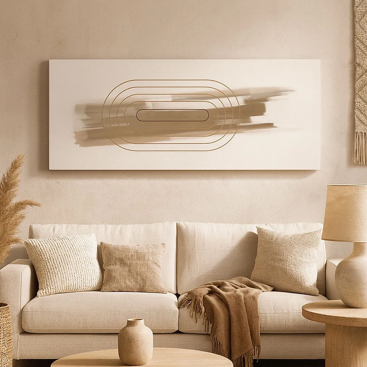 Vászonkép - Szürke fuvallat - 100x40 cm