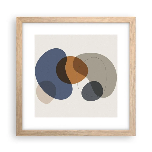 Poszter világos tölgy keretben - Színek cseppjei - 30x30 cm