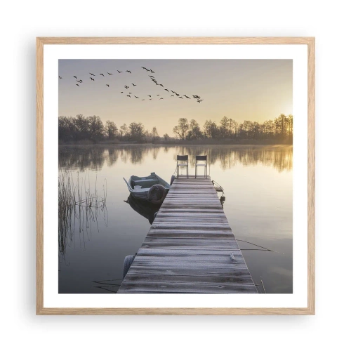 Poszter világos tölgy keretben - Egy kis idő múlva visszajövök - 60x60 cm