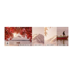 Fotótapéta Minta Öntapadós Deluxe Sticker - Japán hangulatban - Tájkép, Tó, Japán - 100x30 cm