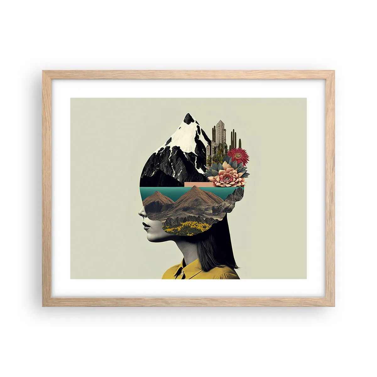 Poszter világos tölgy keretben - Nő - mindig rejtély - 50x40 cm