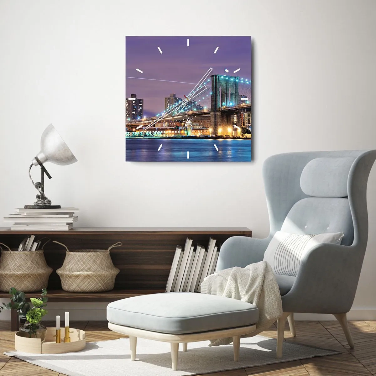 Falióra, Óra - Sok éve a Brooklyn-i Híd - 30x30 cm