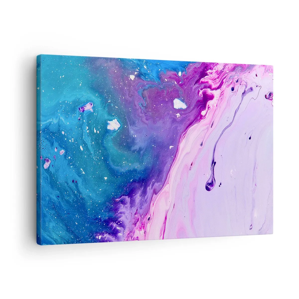 Vászonkép - Lila és türkiz színekben pompázó absztrakció, kontrasztok ihlette - 70x50cm - Yin és yang - Modern fali dekoráció nappalihoz és hálószobához ARTTOR