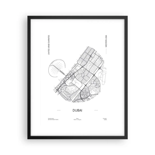 Poszter fehér keretben - Dubai anatómiája - 40x50 cm