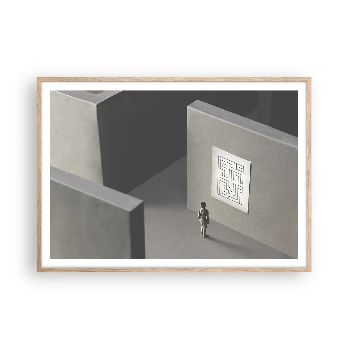 Poszter világos tölgy keretben - De én hol vagyok? - 100x70 cm