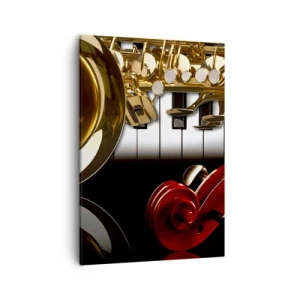 Vászonkép - Fémlemez, fa és elefántcsont - 50x70 cm