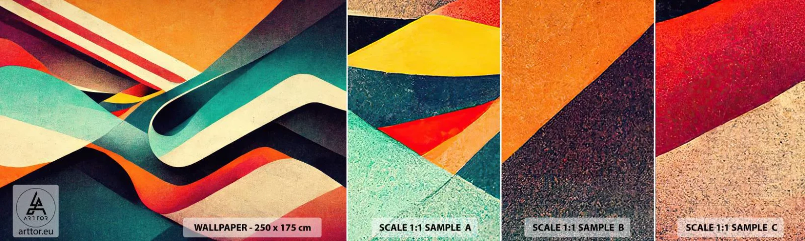 Fotótapéta Minta Öntapadós Deluxe Sticker - Intenzív kompozíció - Absztrakció, Darab, Vonalak - 100x30 cm