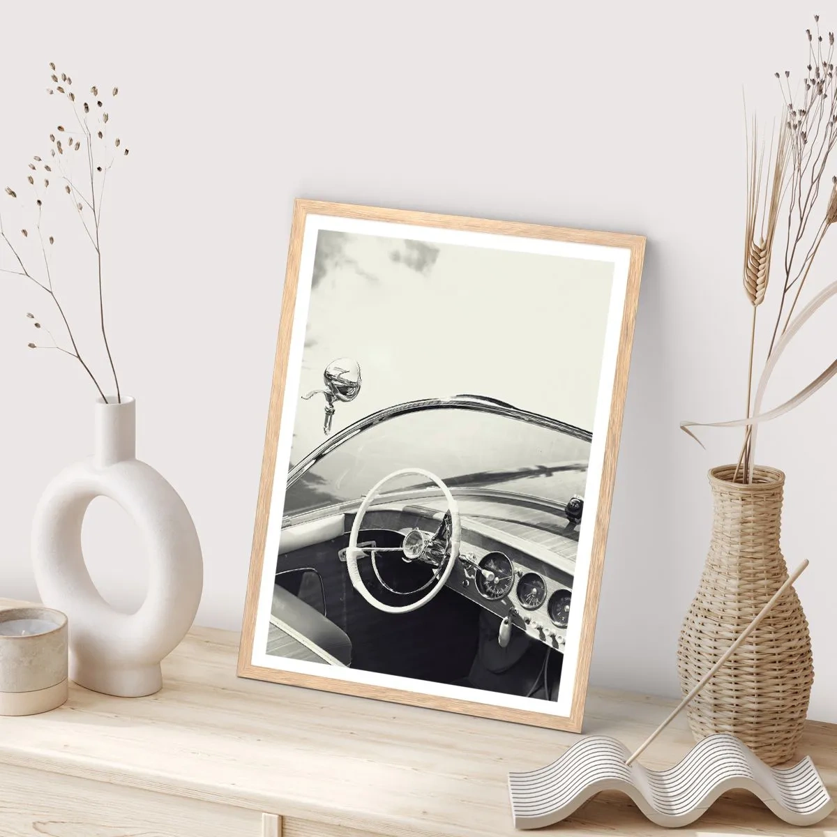 Poszter világos tölgy keretben - Időjárás a gazdagoknak - 70x100 cm