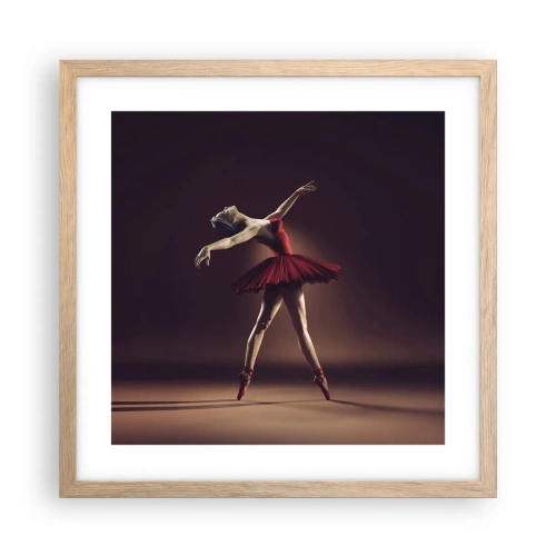 Poszter világos tölgy keretben - Egy prima balerina - 40x40 cm