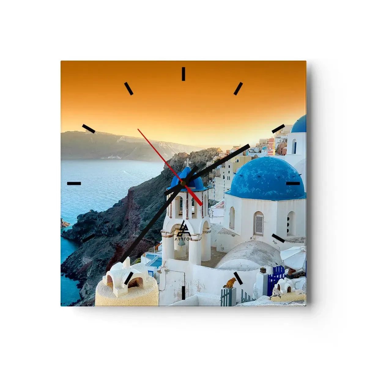 Falióra, Óra - Santorini – rásimulva a sziklákra - 40x40 cm