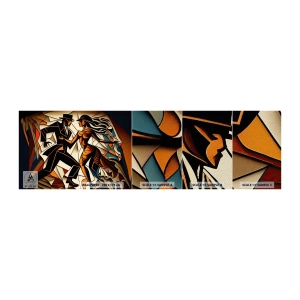 Fotótapéta Minta Premium Sand - Szenvedély és hév tánca - Kubizmus, Tánc, Párosít - 100x30 cm