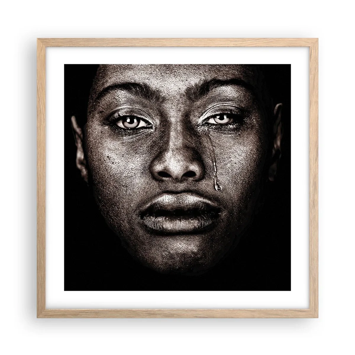 Poszter világos tölgy keretben - Egy könnycsepp - 50x50 cm