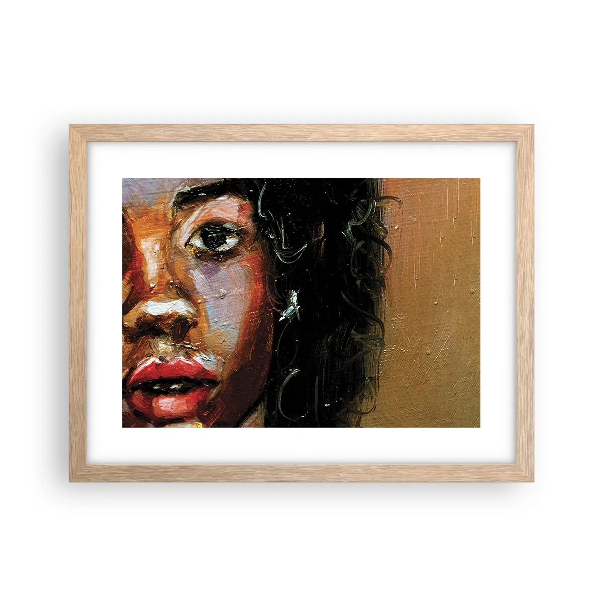 Poszter világos tölgy keretben - Fekete és fény - 40x30 cm