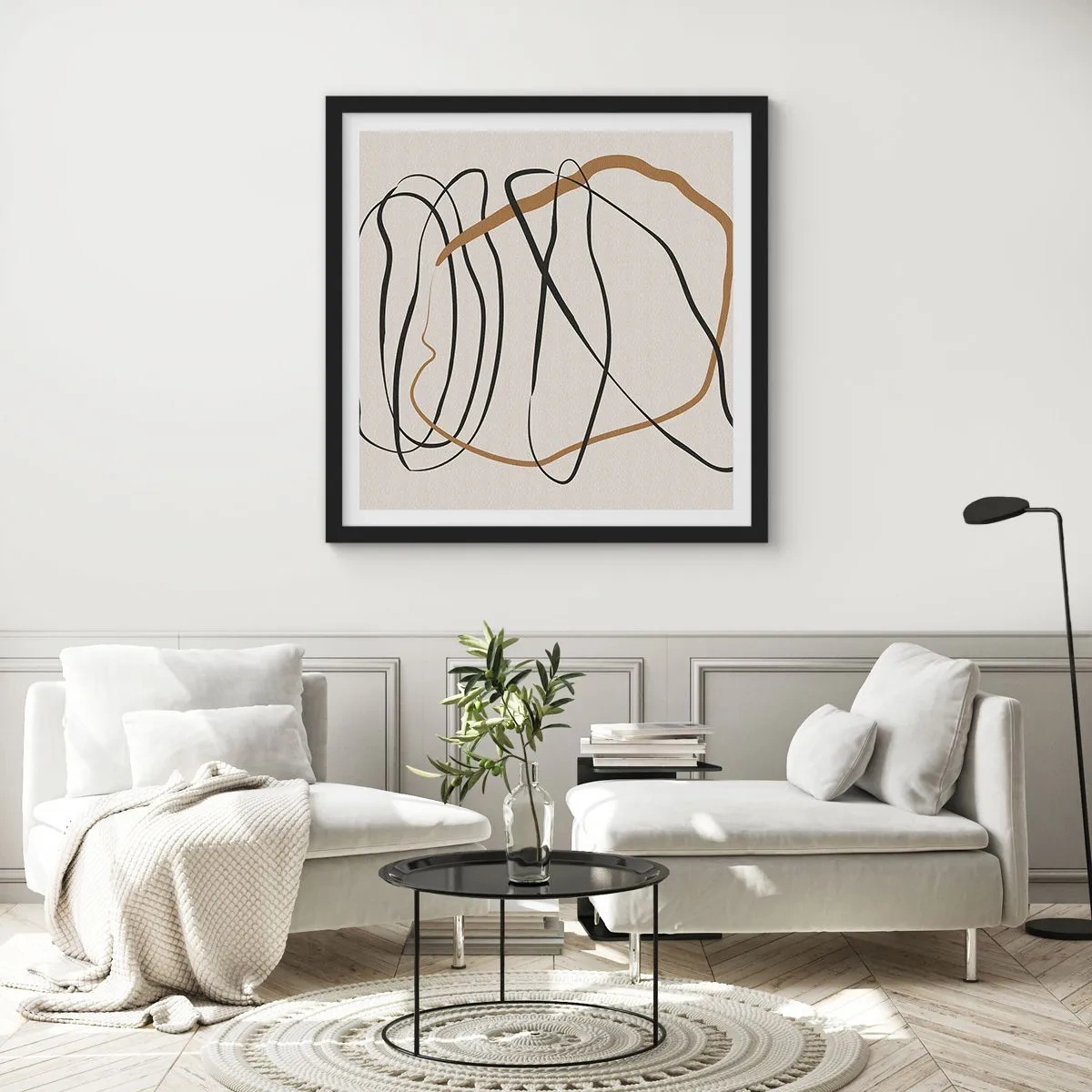 Poszter fehér keretben - Kompozíció - birtokló tánc - 40x40 cm