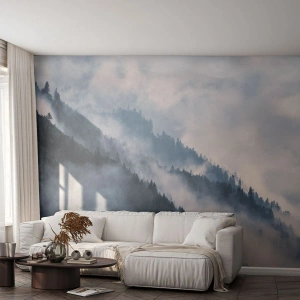 Fotótapéta Premium Sand - A hegyek misztikája - Tájkép, Hegyek, Erdő - 250x175 cm