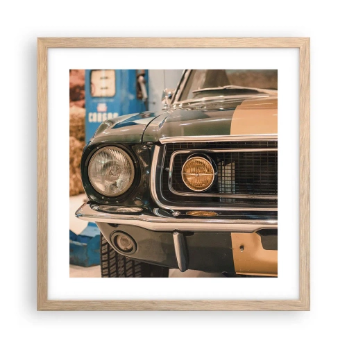 Poszter világos tölgy keretben - Találkozás a legendával - 40x40 cm