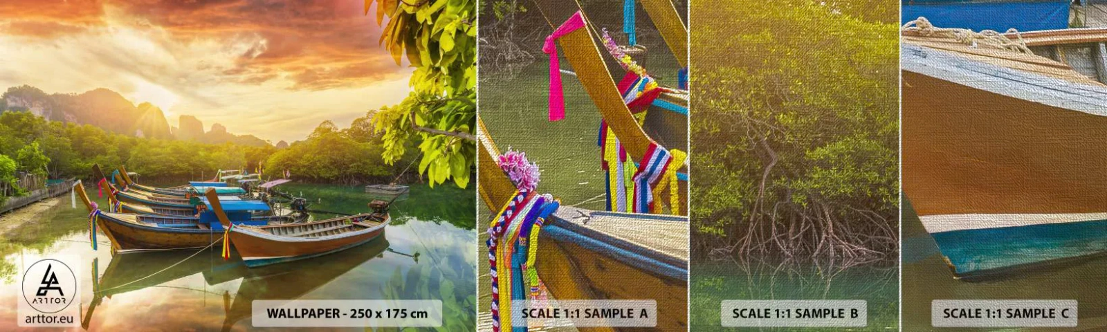 Fotótapéta Minta Premium Canvas - Egy dolgos nap előtt - Tájkép, Thaiföld, Tenger - 100x30 cm