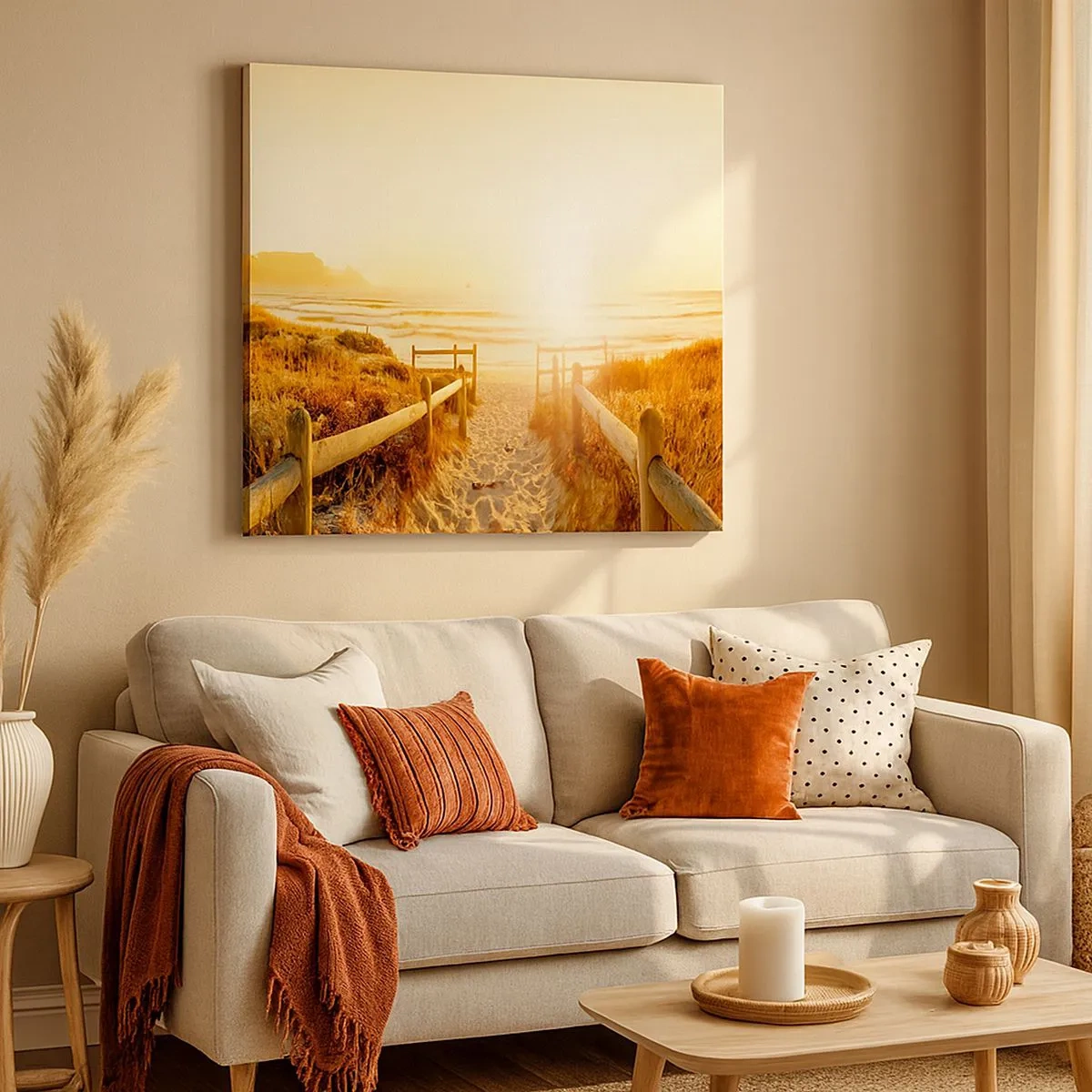 Vászonkép - A dűnén túl, a nap felé - 30x30 cm