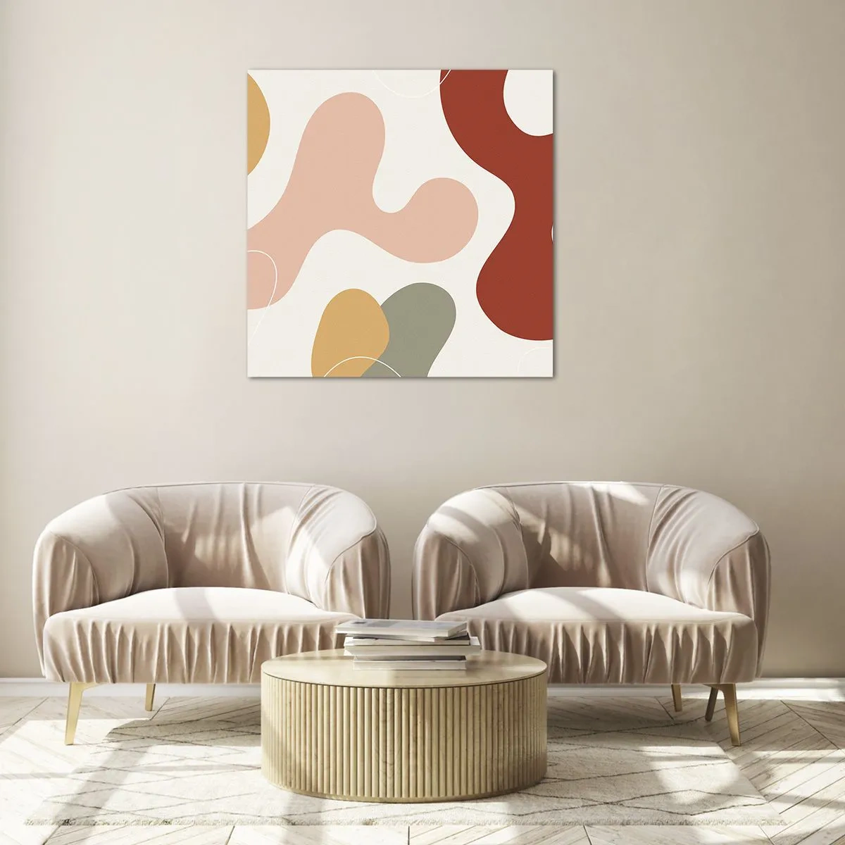 Üveg kép - Pöttyök vagy hullámok? - 50x50 cm