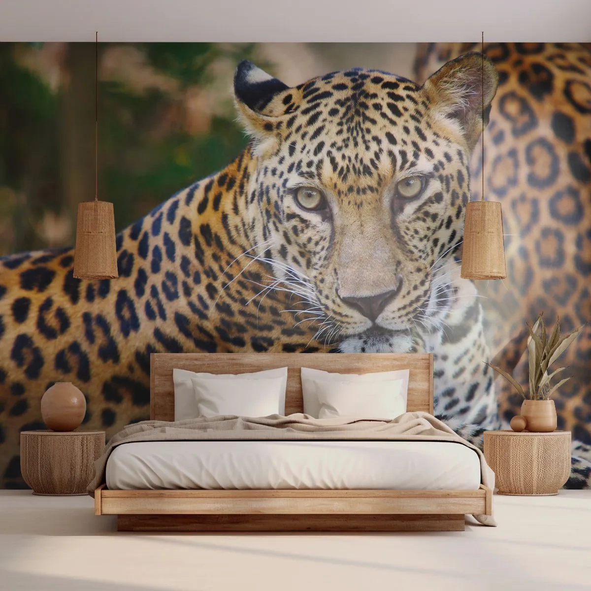 Fotótapéta Premium Sand - Vad és nyugott - Állatok, leopárd, Afrika - 100x70 cm