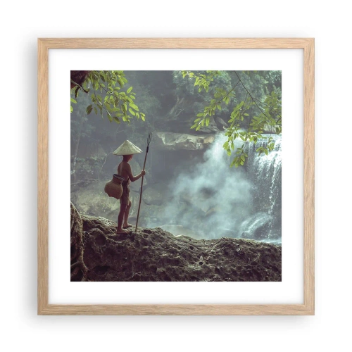 Poszter világos tölgy keretben - Barátságban a természettel - 40x40 cm