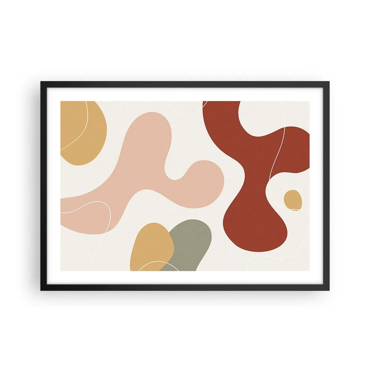 Poszter fehér keretben - Pöttyök vagy hullámok? - 70x50 cm