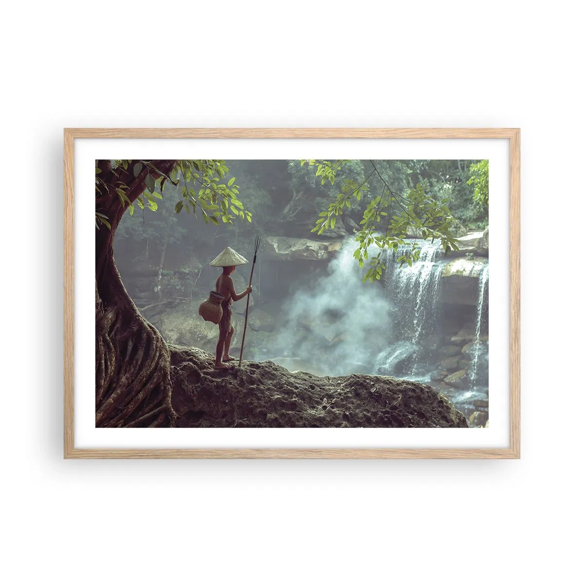 Poszter világos tölgy keretben - Barátságban a természettel - 70x50 cm